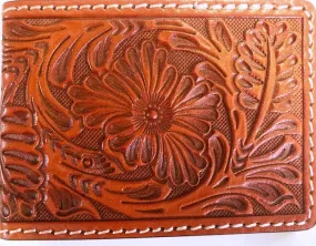 Floral Leather Money Clip