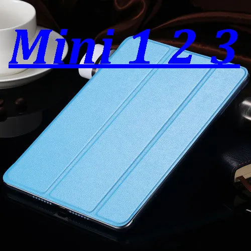 FLOVEME Luxury Leather Case For iPad Mini 1 2 3 4 Case Slim Clear Transparent Smart Back Cover for iPad Mini 1 2 3 4 Protector