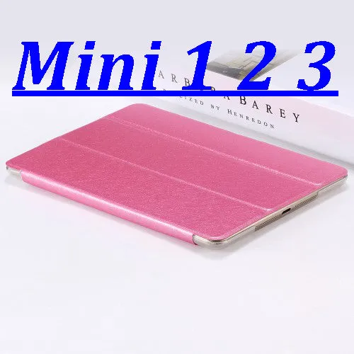 FLOVEME Luxury Leather Case For iPad Mini 1 2 3 4 Case Slim Clear Transparent Smart Back Cover for iPad Mini 1 2 3 4 Protector