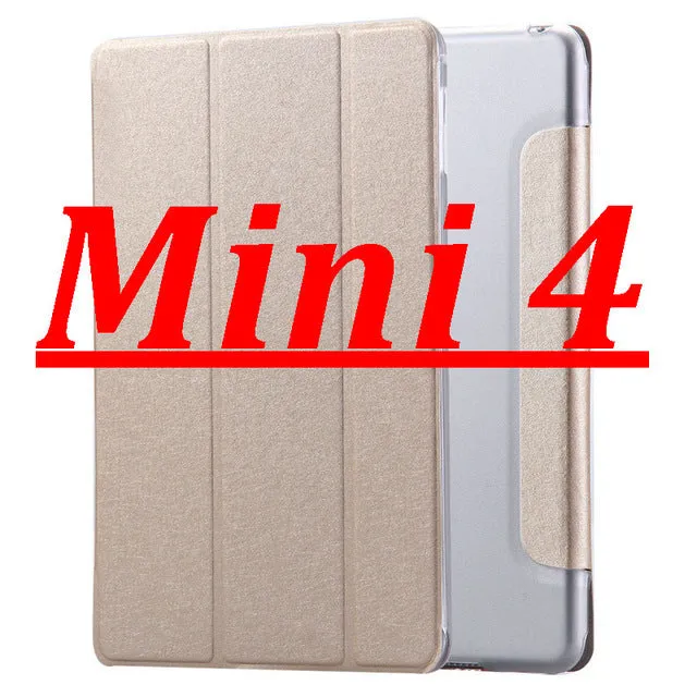 FLOVEME Luxury Leather Case For iPad Mini 1 2 3 4 Case Slim Clear Transparent Smart Back Cover for iPad Mini 1 2 3 4 Protector