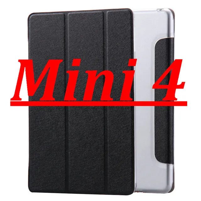 FLOVEME Luxury Leather Case For iPad Mini 1 2 3 4 Case Slim Clear Transparent Smart Back Cover for iPad Mini 1 2 3 4 Protector