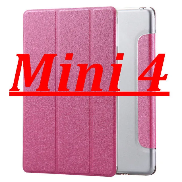 FLOVEME Luxury Leather Case For iPad Mini 1 2 3 4 Case Slim Clear Transparent Smart Back Cover for iPad Mini 1 2 3 4 Protector