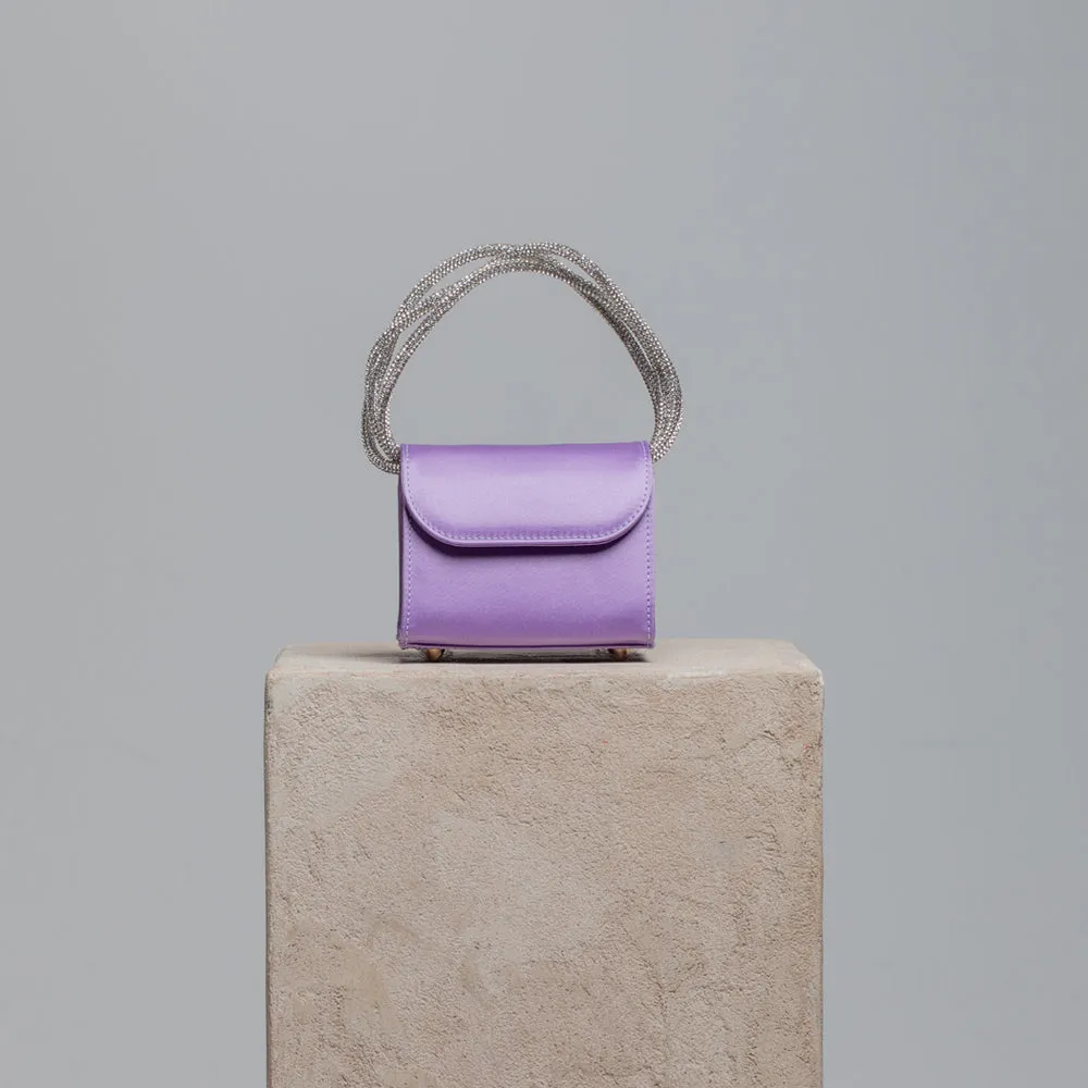 FOLKLORE - MINI LOOP BAG IN RASO NAPOLES LAVENDER