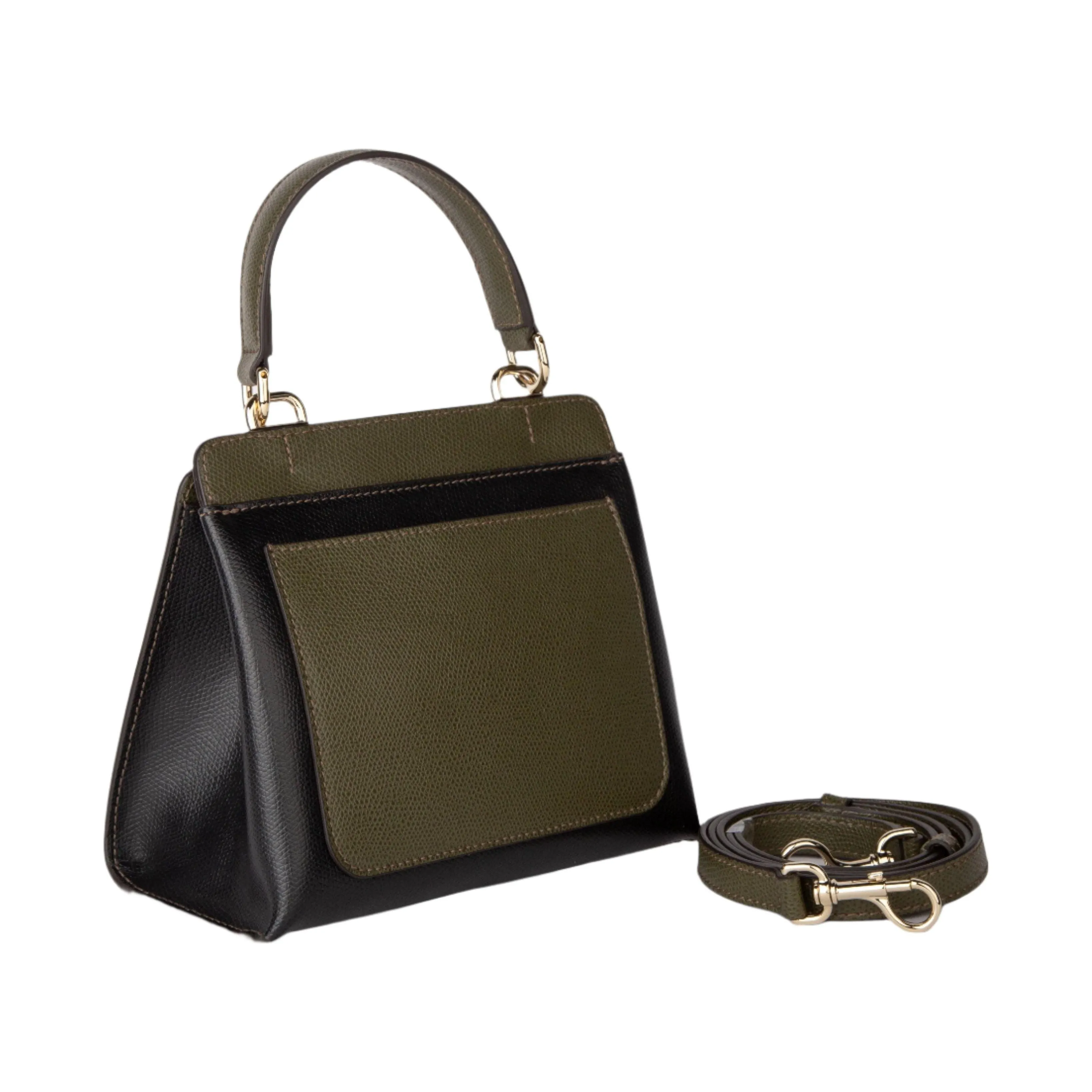 Furla Mini Top Handle - White, Brown Leather