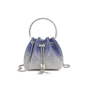 Glittery Rhinestone Women’s Evening Crossbody Bag with Chain Strap