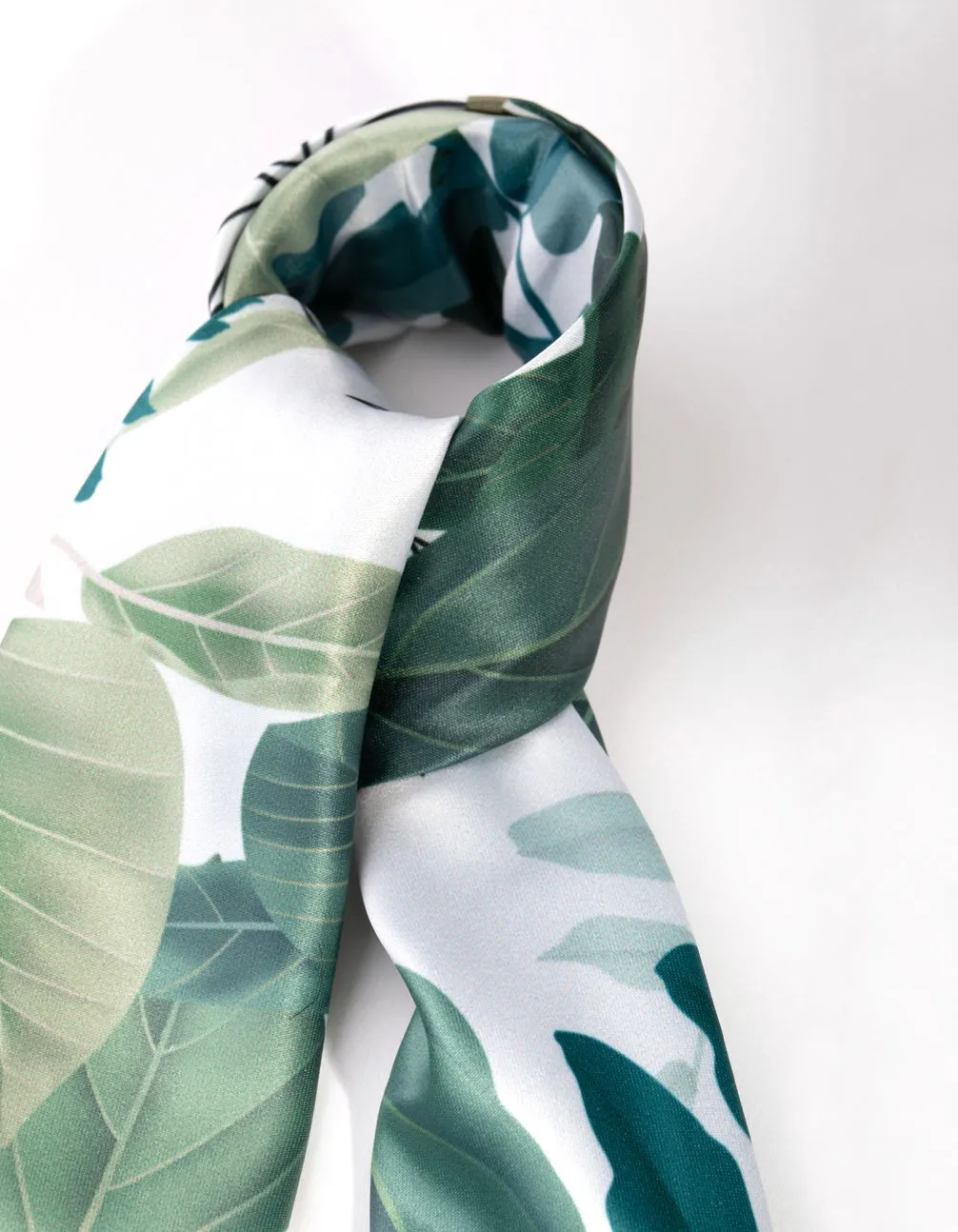 Green Tropical Leaf Scarf