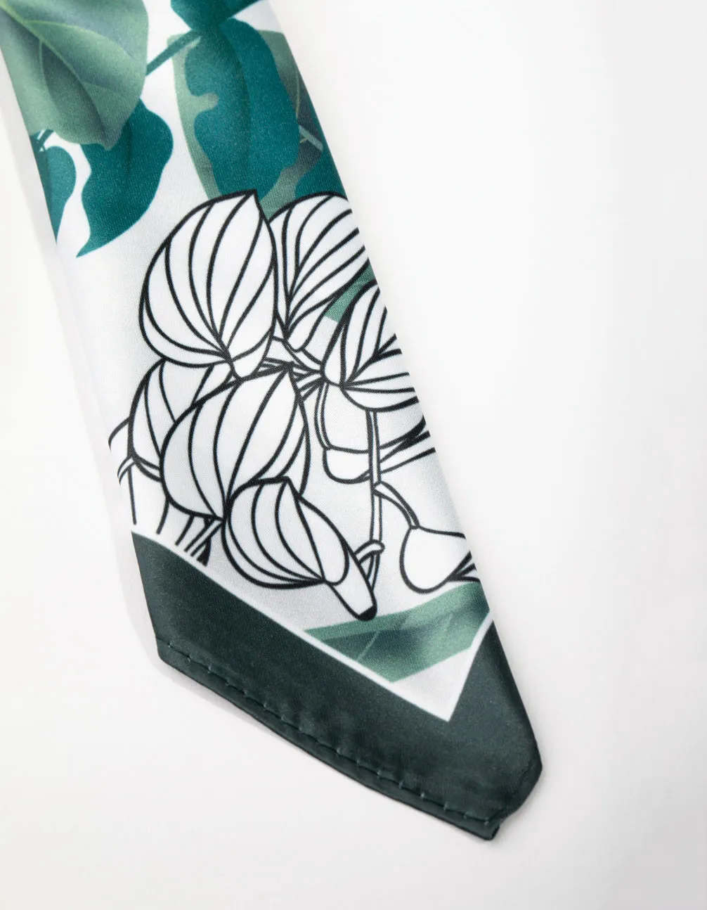 Green Tropical Leaf Scarf