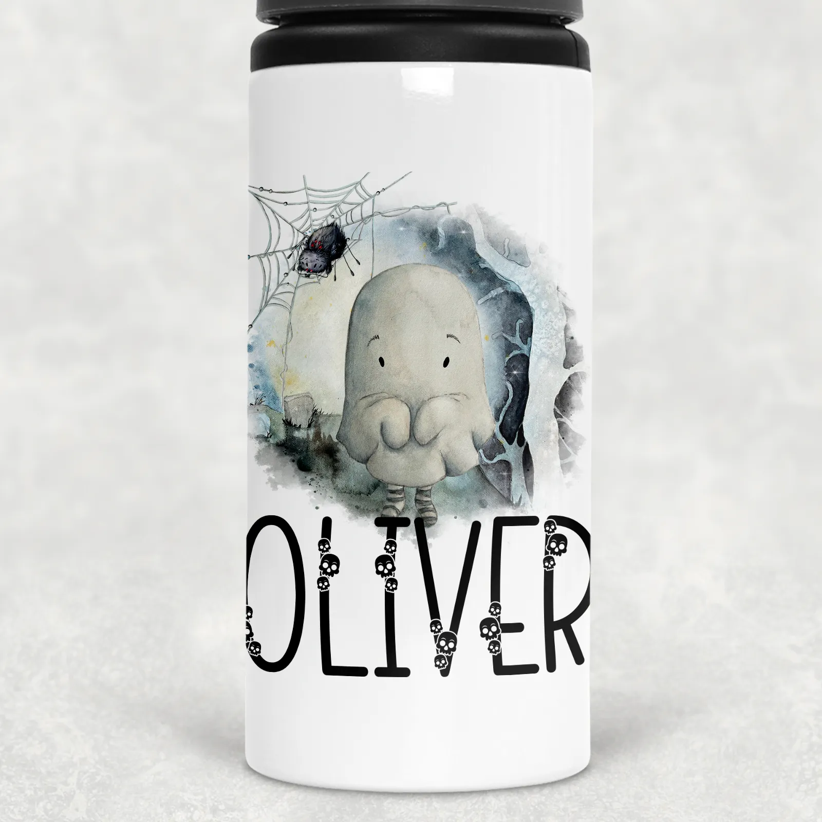 Halloween Character Personalised Aluminium Straw Water Bottle 650ml