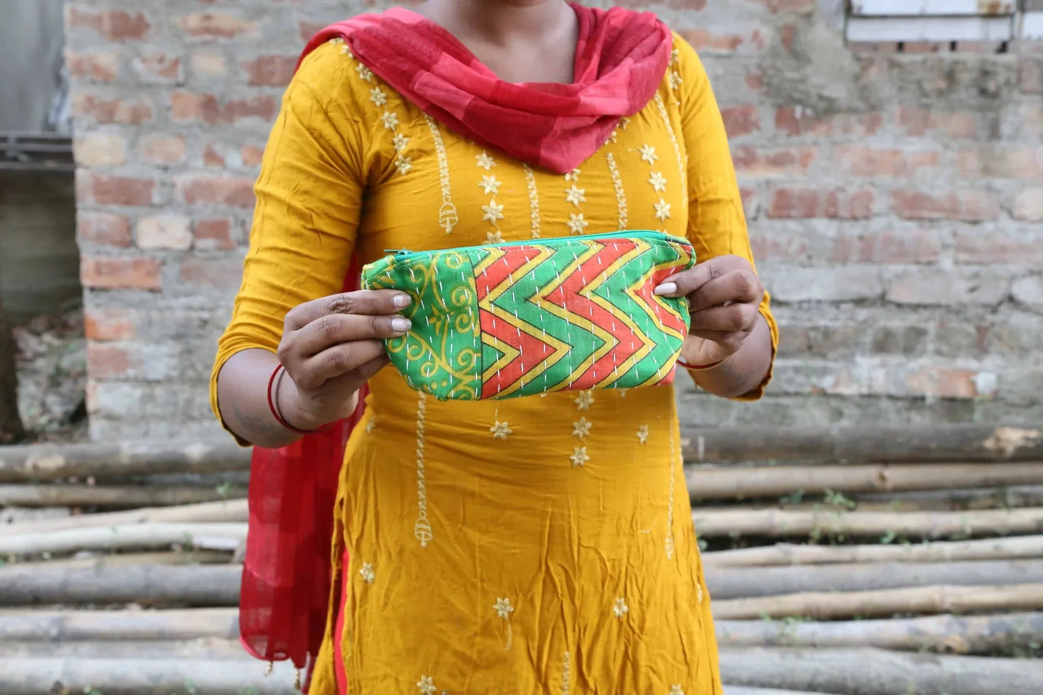 Handmade Kantha Cosmetic Bag