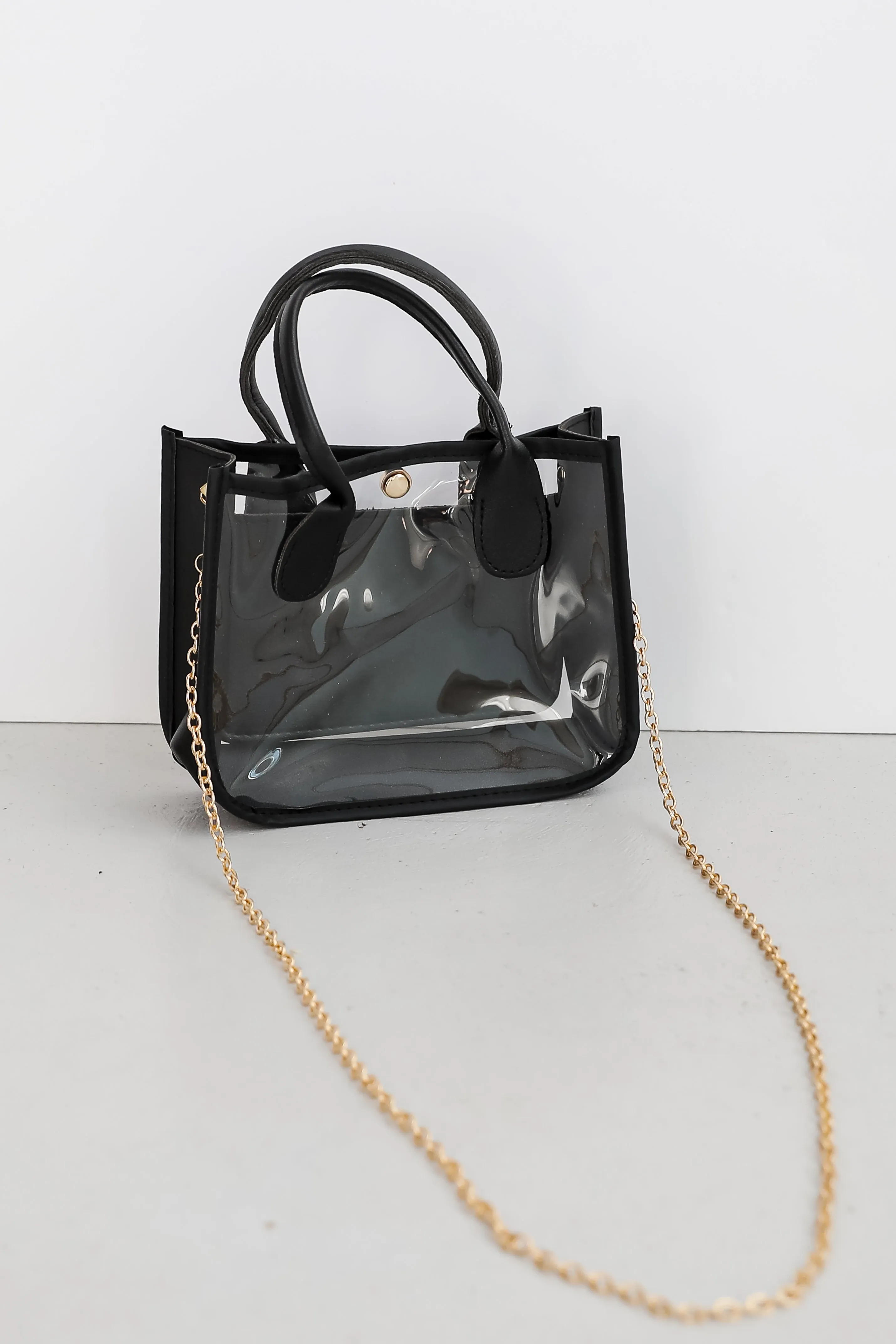 Head To The Stadium Black Clear Crossbody Bag