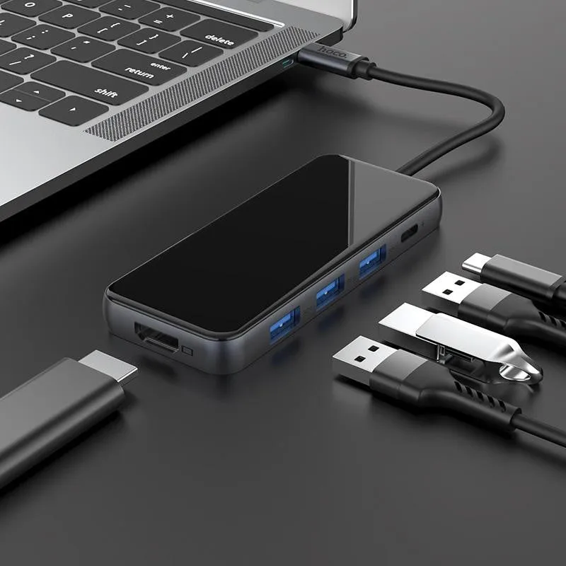 hoco. Type-C hub “HB15 Easy show” USB3.0*3   HDMI   PD