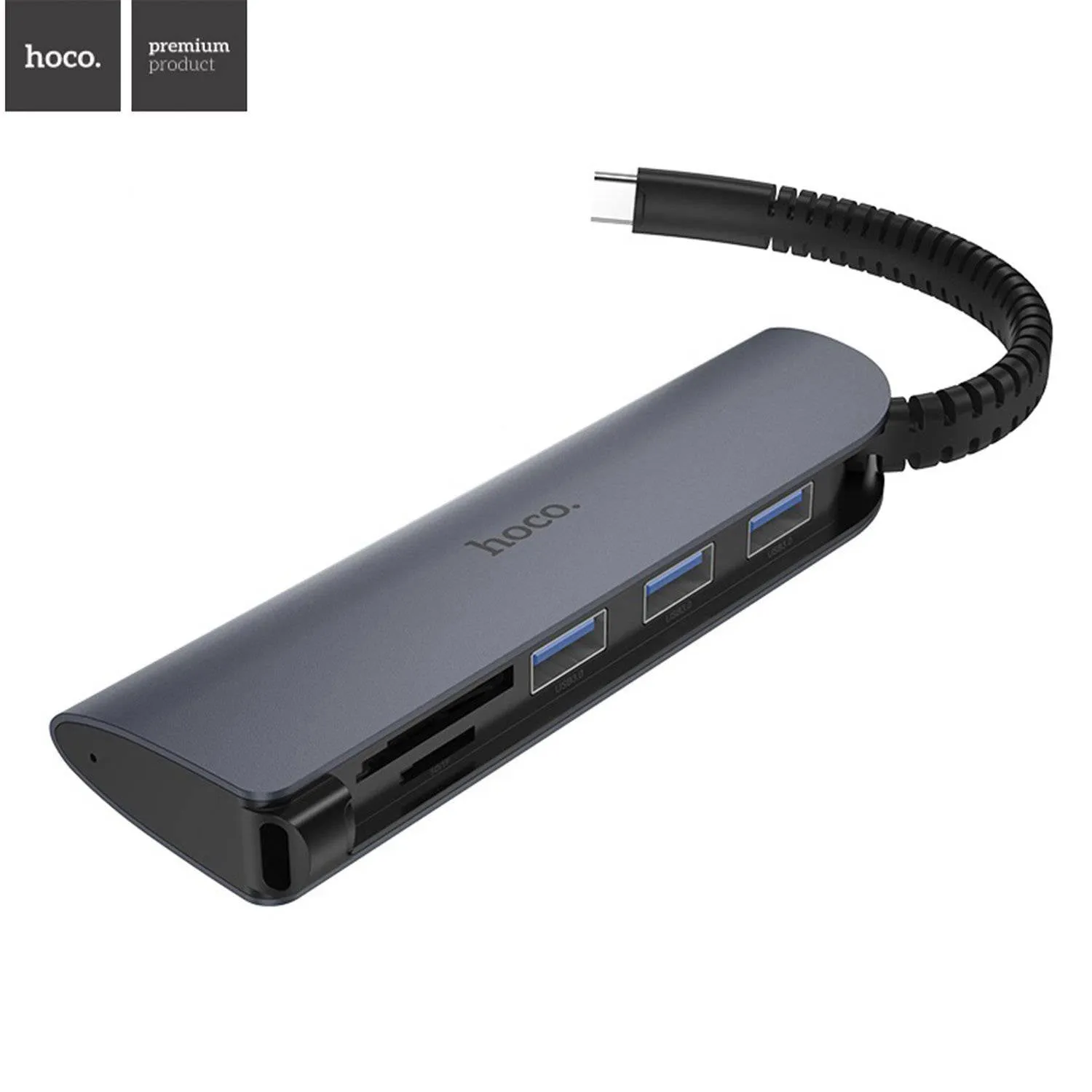 hoco. Type-C hub “HB17 Easy connect” USB3.0*3   SD   TF