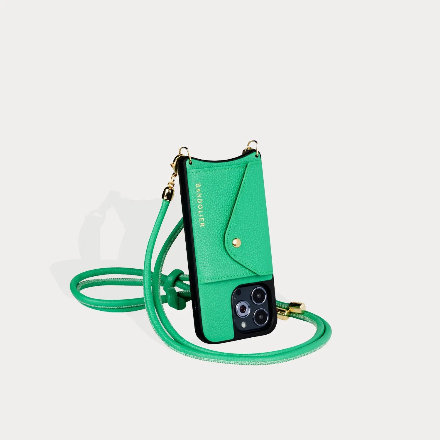 Julian Pebble Leather Crossbody Bandolier - Green/Gold