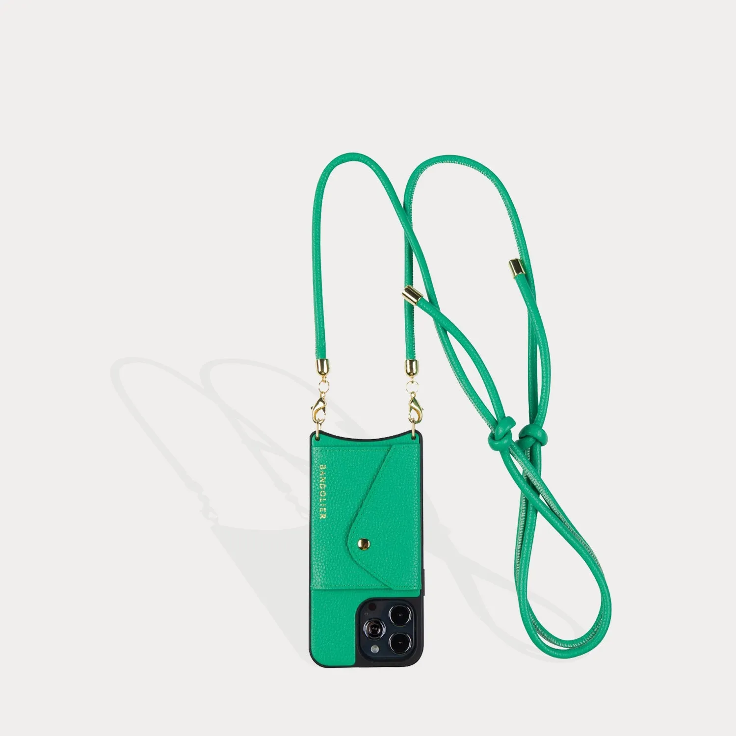 Julian Pebble Leather Crossbody Bandolier - Green/Gold