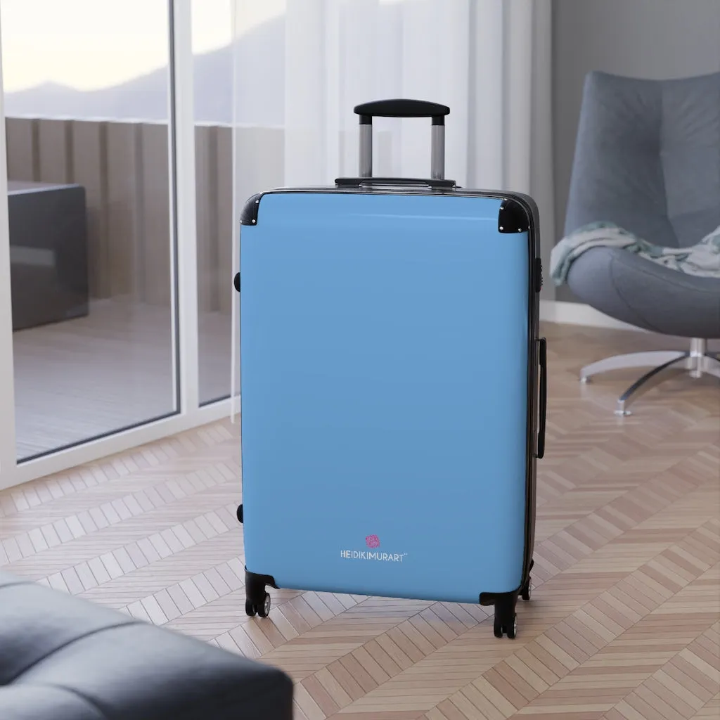 Light Blue Solid Color Suitcases, Modern Simple Minimalist Designer Suitcase Luggage (Small, Medium, Large)