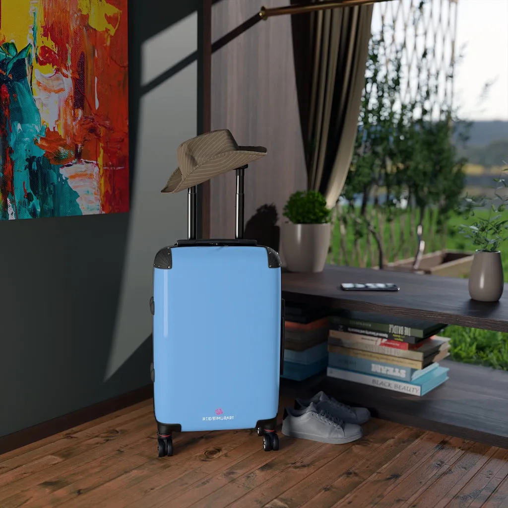 Light Blue Solid Color Suitcases, Modern Simple Minimalist Designer Suitcase Luggage (Small, Medium, Large)