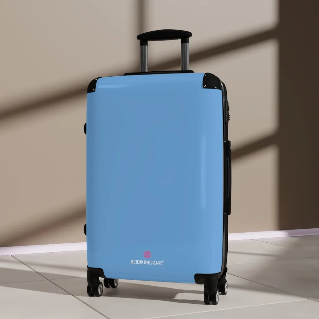 Light Blue Solid Color Suitcases, Modern Simple Minimalist Designer Suitcase Luggage (Small, Medium, Large)