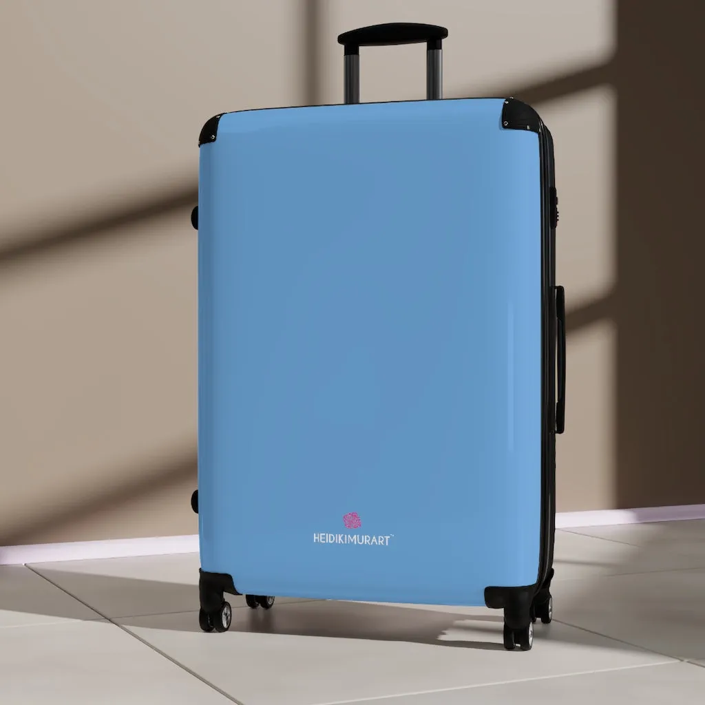 Light Blue Solid Color Suitcases, Modern Simple Minimalist Designer Suitcase Luggage (Small, Medium, Large)