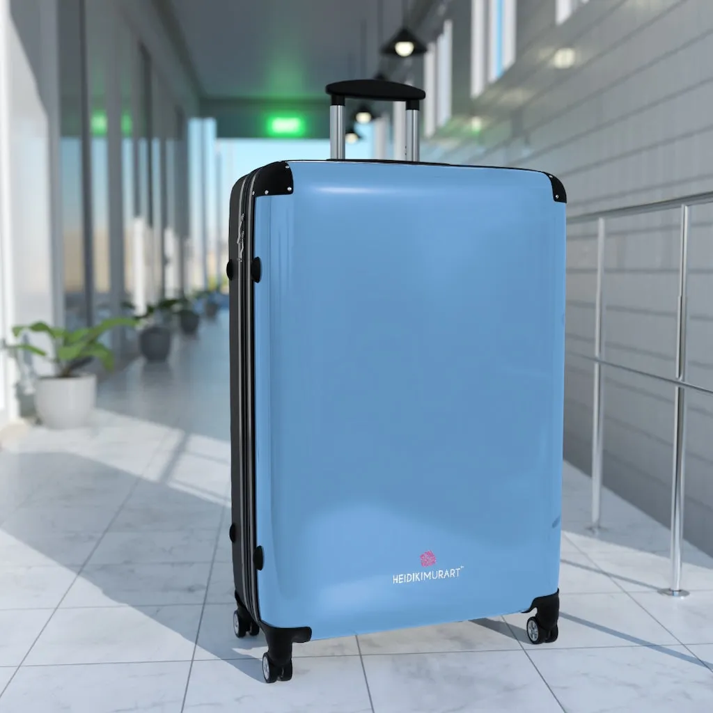 Light Blue Solid Color Suitcases, Modern Simple Minimalist Designer Suitcase Luggage (Small, Medium, Large)