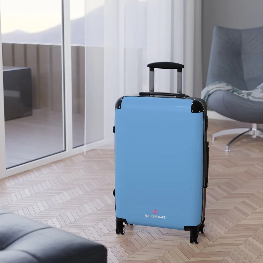 Light Blue Solid Color Suitcases, Modern Simple Minimalist Designer Suitcase Luggage (Small, Medium, Large)