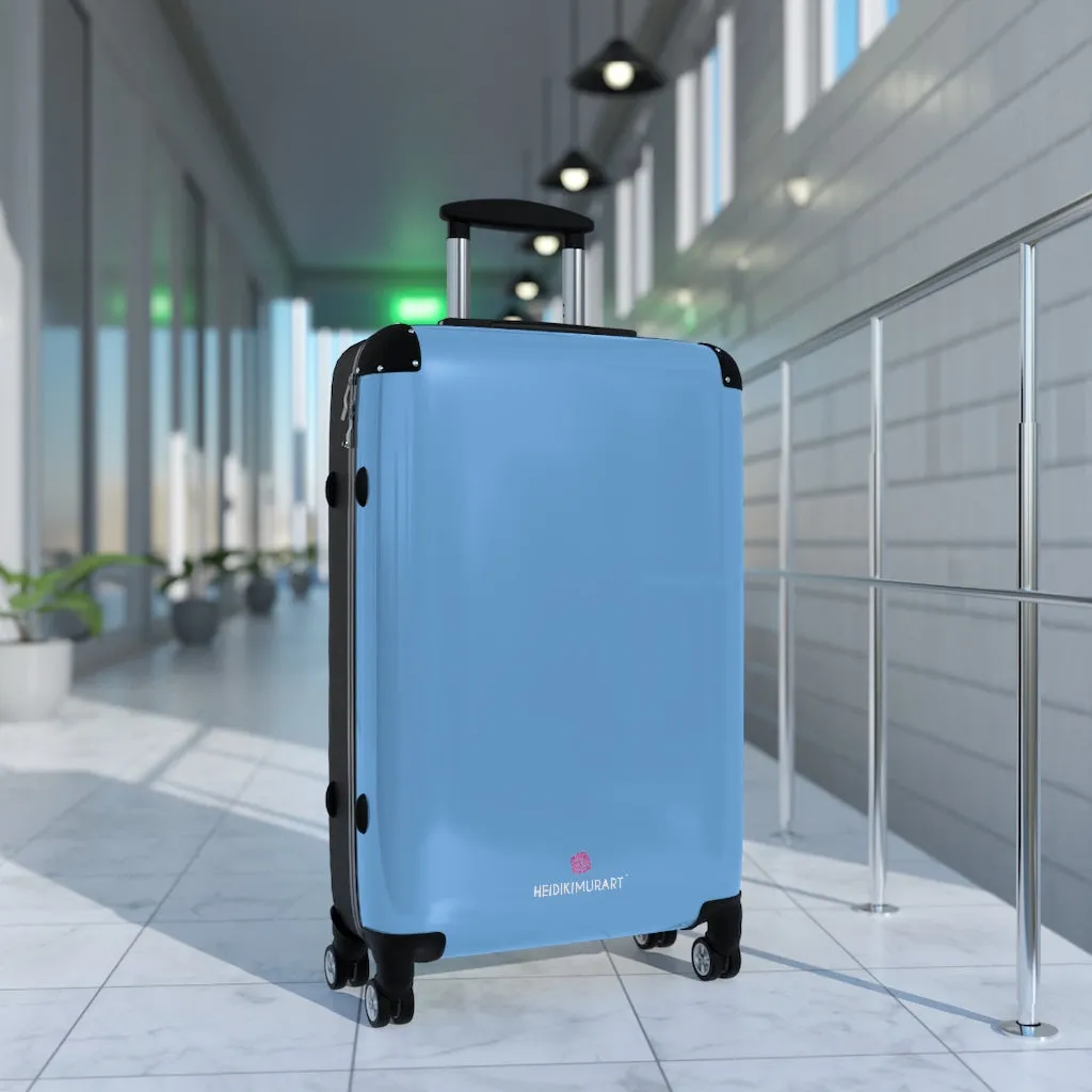 Light Blue Solid Color Suitcases, Modern Simple Minimalist Designer Suitcase Luggage (Small, Medium, Large)