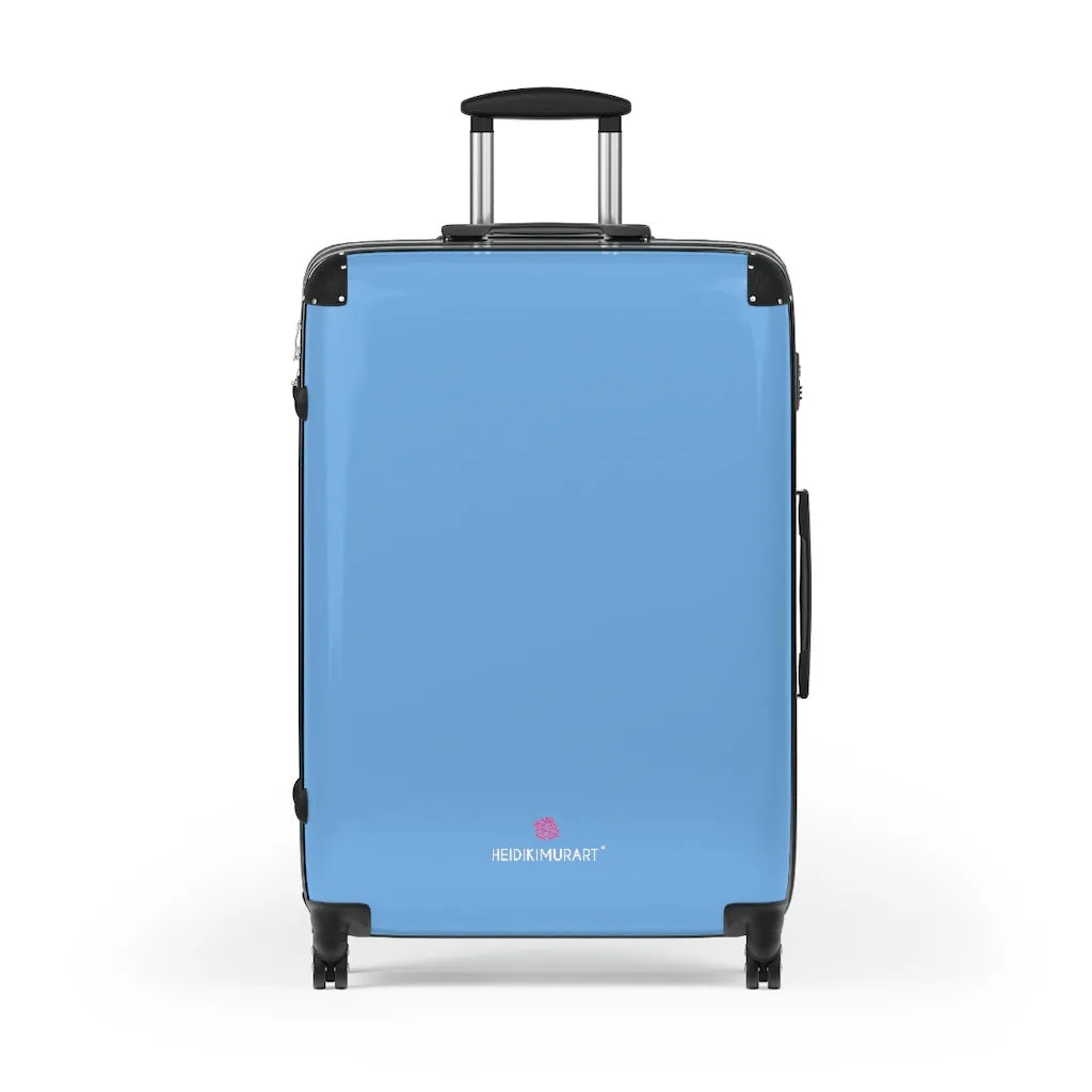 Light Blue Solid Color Suitcases, Modern Simple Minimalist Designer Suitcase Luggage (Small, Medium, Large)