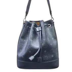 MCM Visetos-motif Dessau Medium Bucket Bag Black H25 x L30 x D13cm