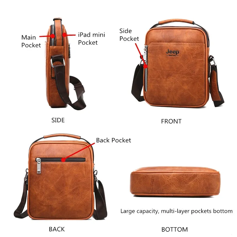 Men Messenger Bags High Quality Split Leather Large Capacity Bag