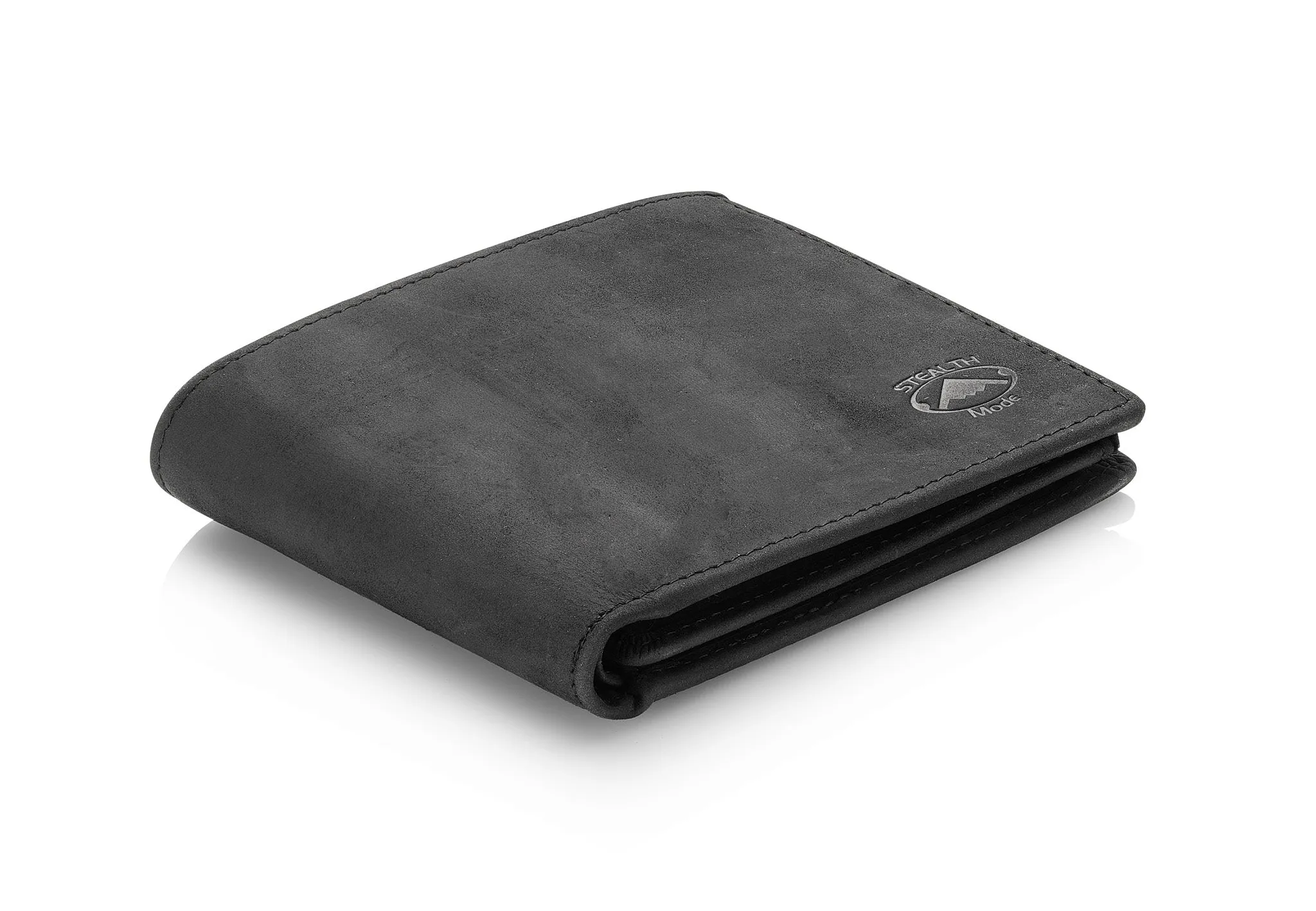 Mens Black Leather RFID Wallet With Flip Out ID Window and 12 Card Slots