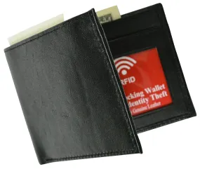 Men's RFID Signal Blocking Genuine Leather Bi-Fold Wallet with Gift Box