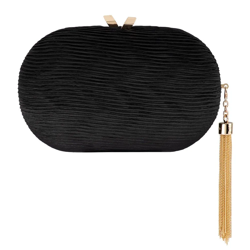 NATALIE Pleated Oval Clutch