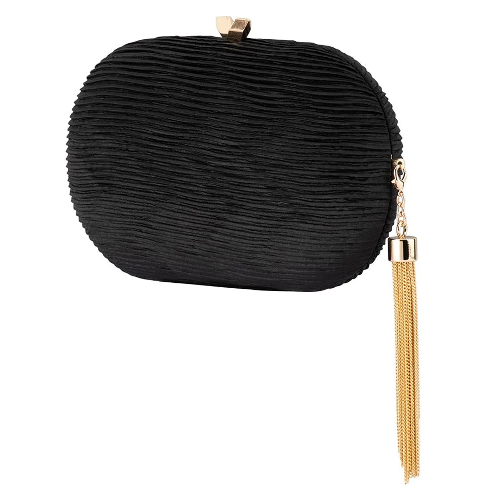 NATALIE Pleated Oval Clutch