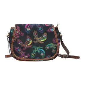 Neon Floral Eagles Saddle Bag/Large