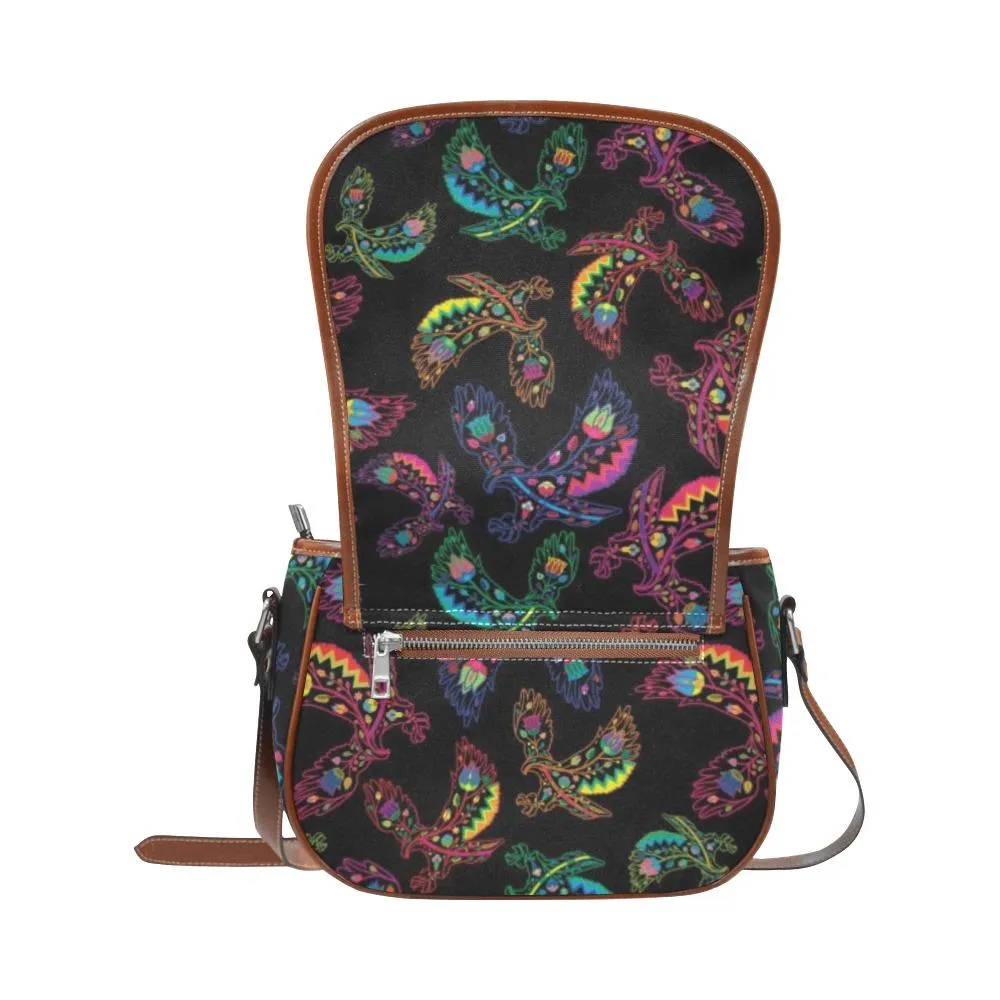 Neon Floral Eagles Saddle Bag/Large