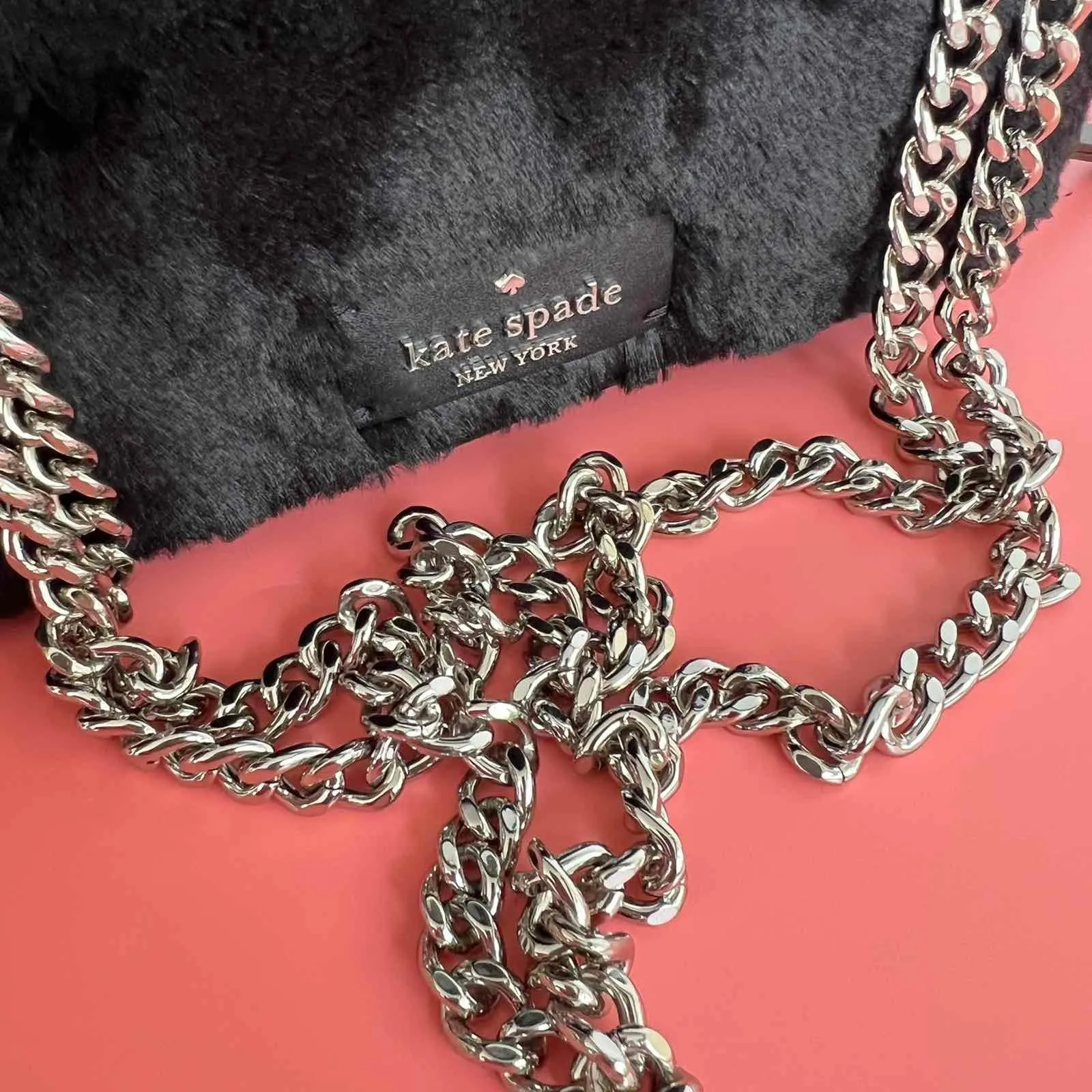 Neve Shearling Embellished Chain Bag