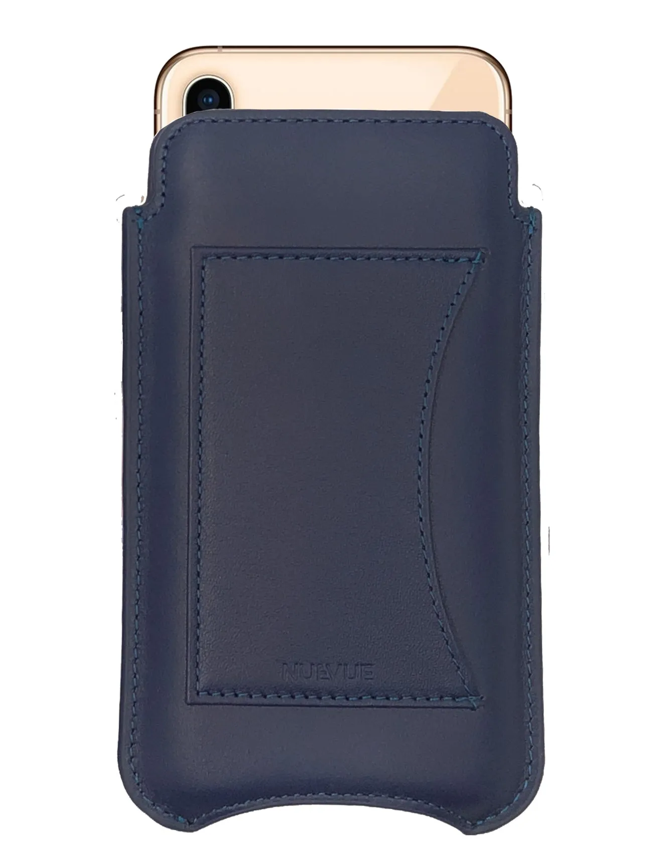 NueVue iPhone 11 and iPhone XR Wallet Case Napa Leather | Blue | Sanitizing Screen Cleaning Case