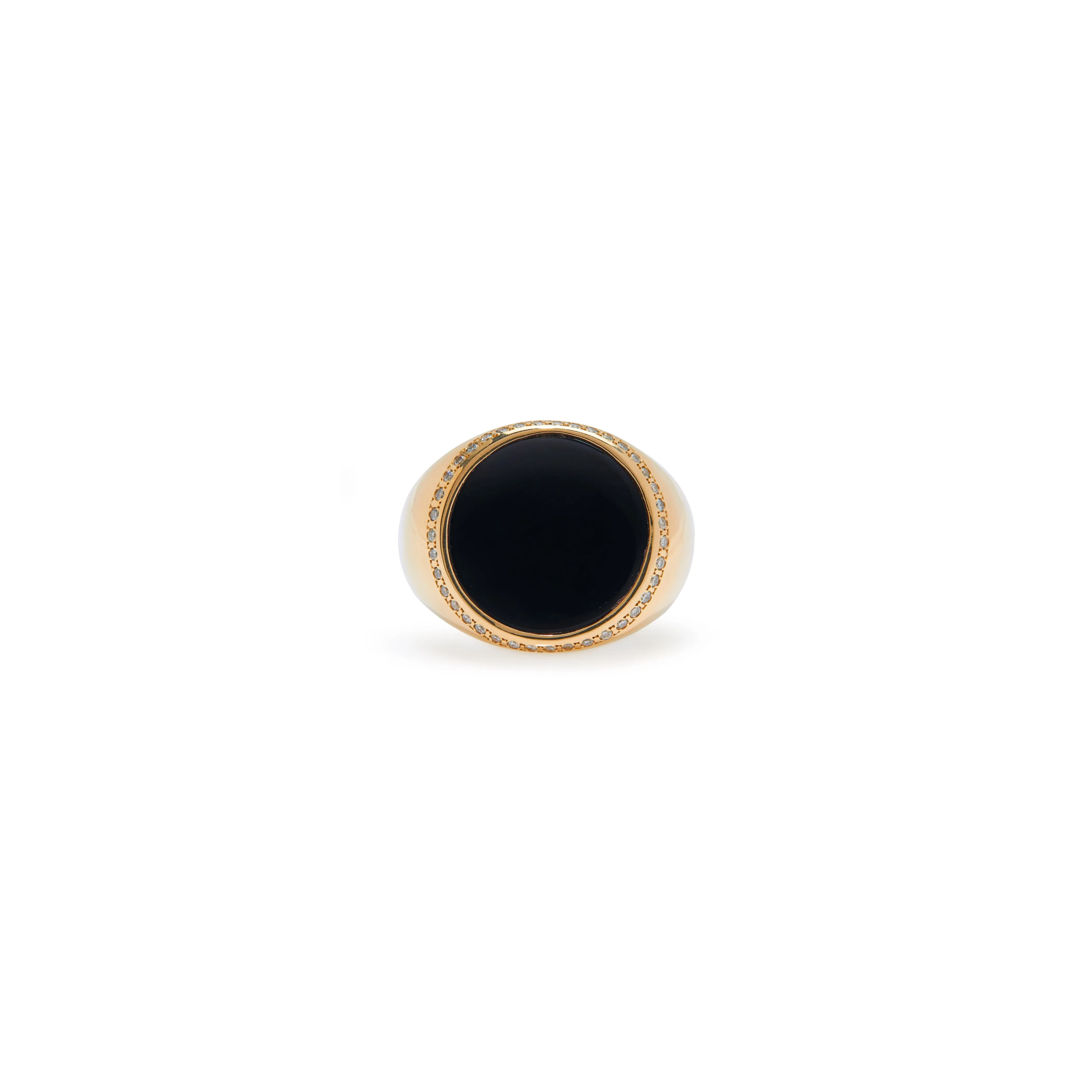 Onyx Tablet Ring with Pave Diamonds