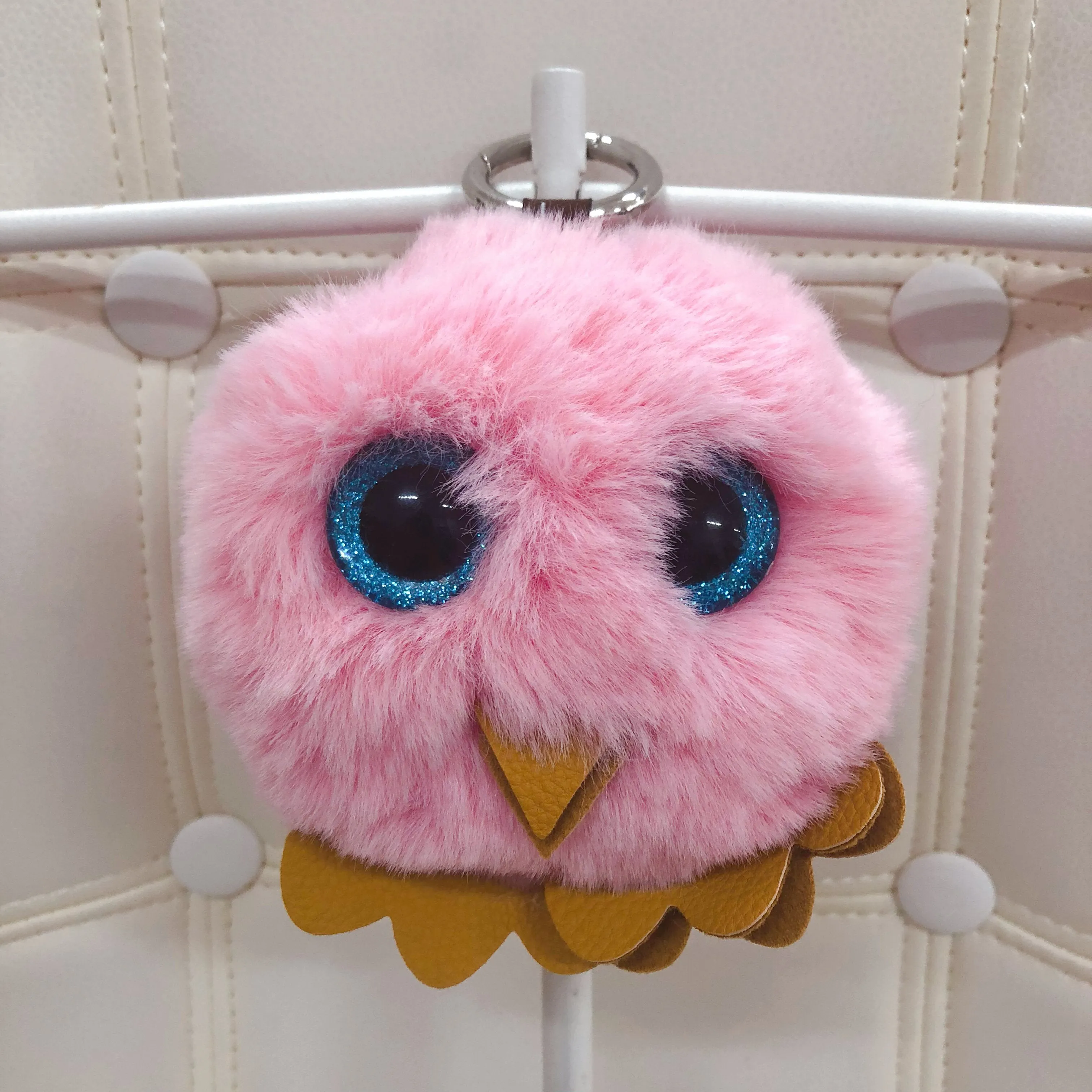 owl fur ball bag charm