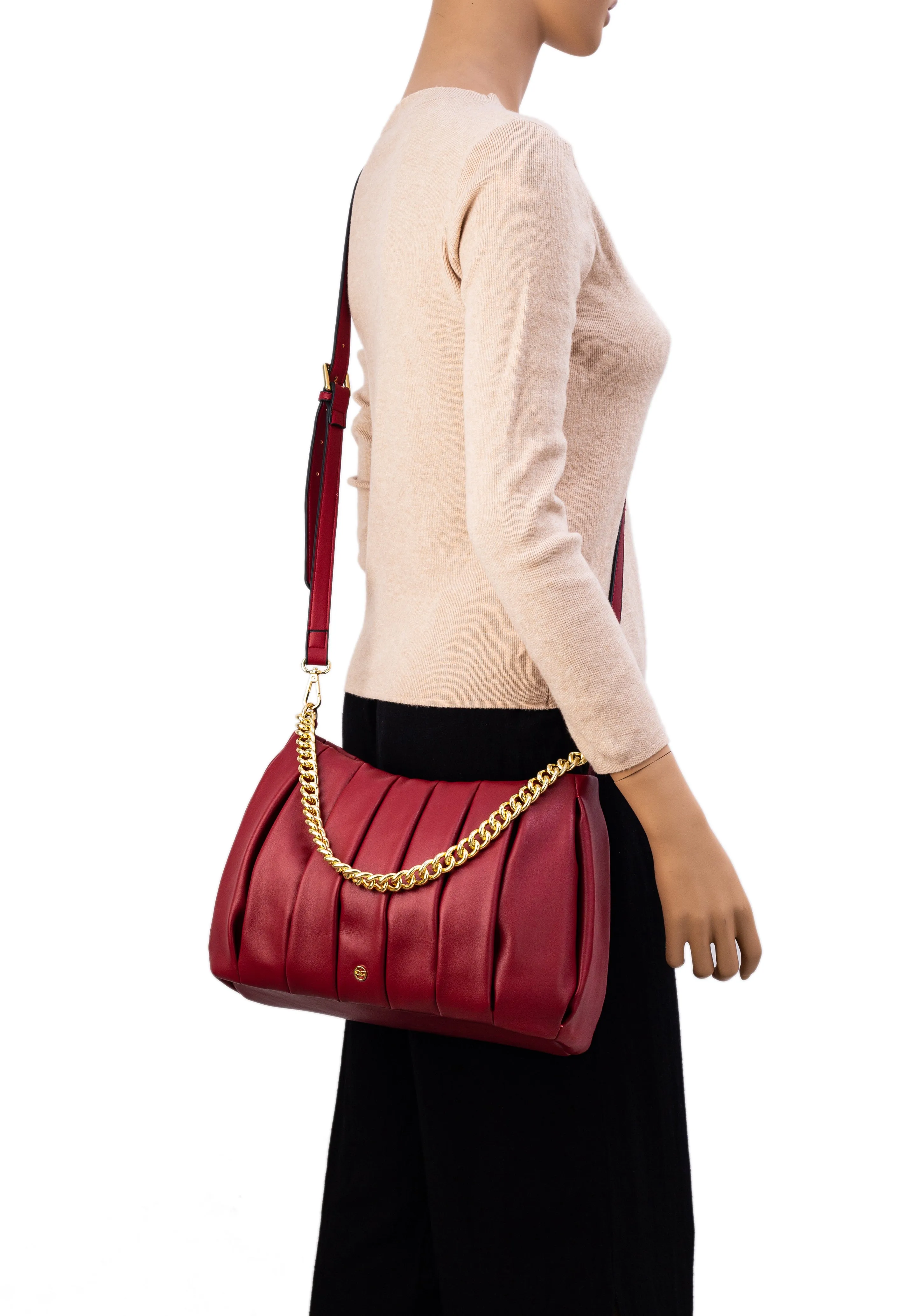 Perla Pleated Bag With Chain -1