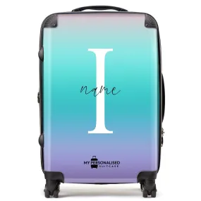 Personalised Purple and Blue Ombre Gradient Suitcase