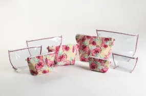 Pink Berries Floral Printed Multi-utility Pouches | Set of 8