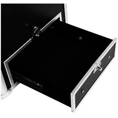 Portable Cosmetic Beauty Carry Case Box Black w/ Mirror