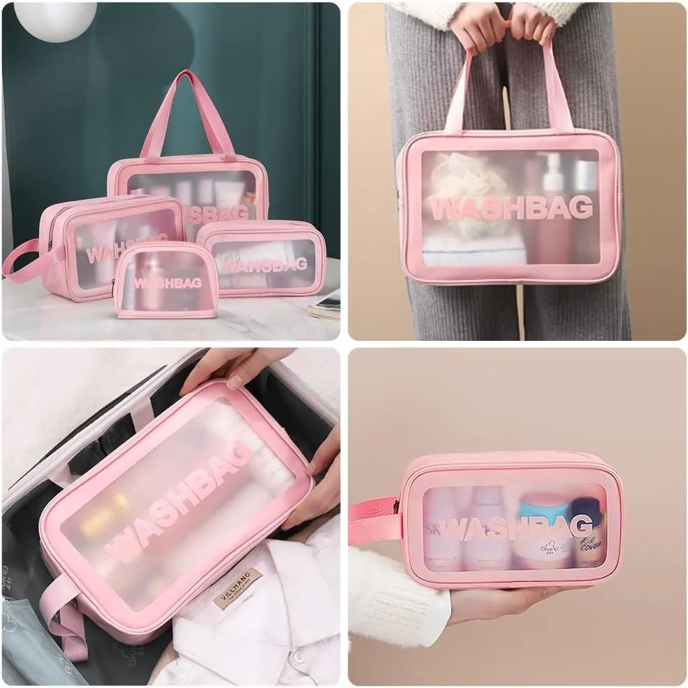 Portable Makeup Organizer Bag WASHBAG-(5738)Pink Small(SA2405-118)