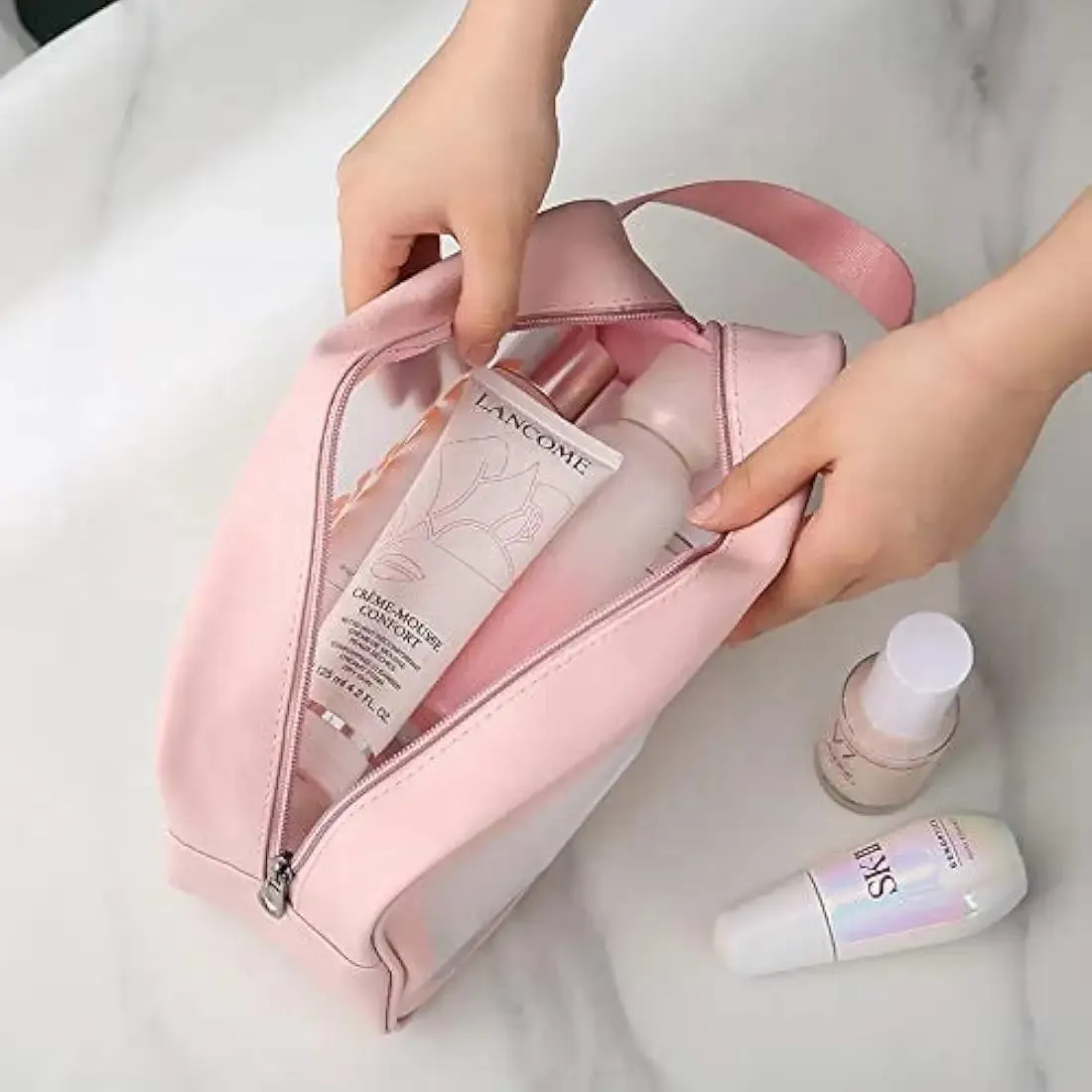 Portable Makeup Organizer Bag WASHBAG-(5738)Pink Small(SA2405-118)