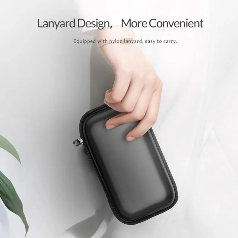 Portable Usb Cable Organizer with Lanyard Cable Management Holder Waterproof Storage Bag for Hard Drive Disk Power Bank Earphone