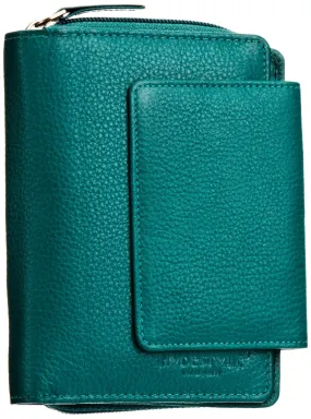 Pratico - women leather flap wallet #LW02 Green