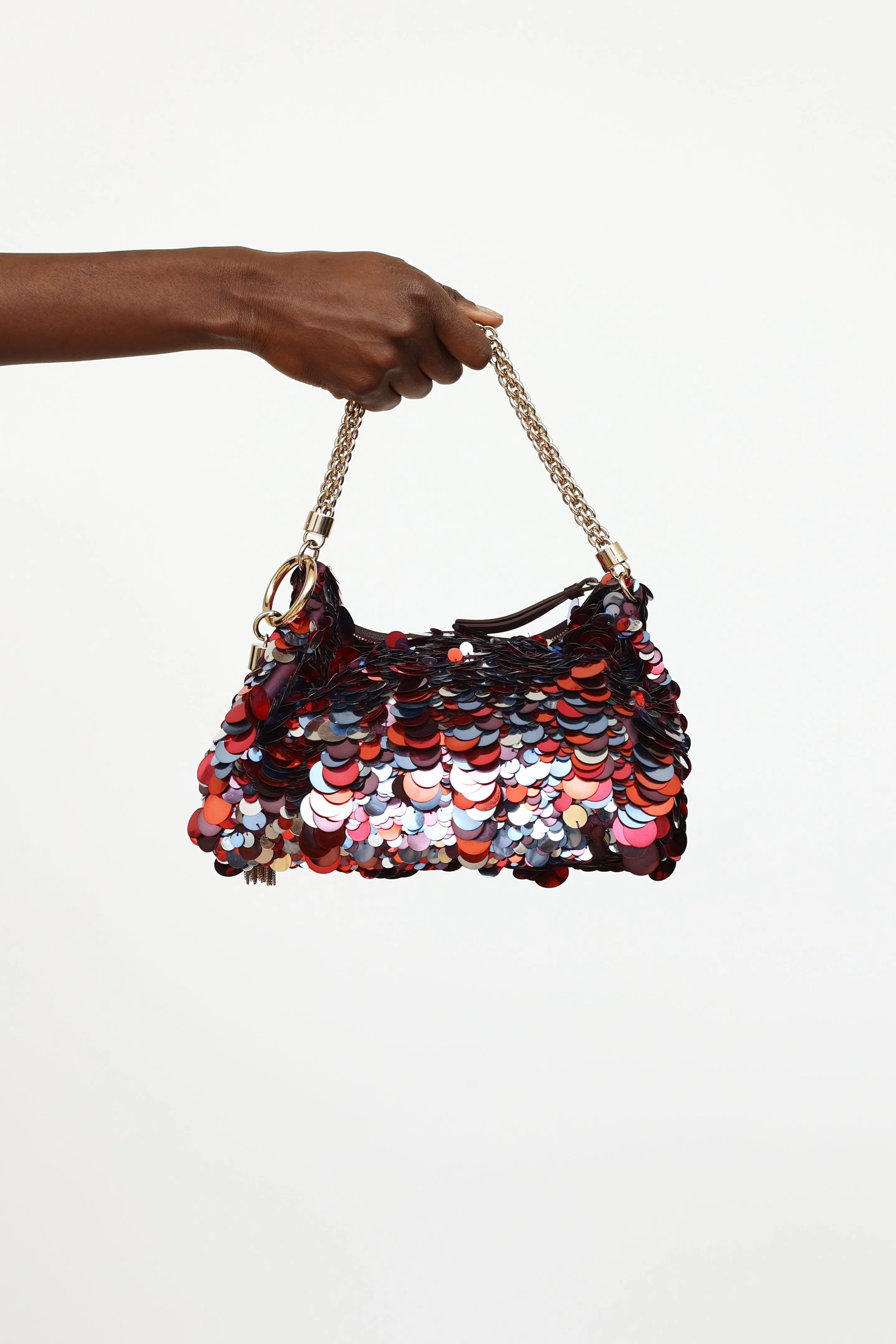 Red & Blue Callie Paillette Chain Bag