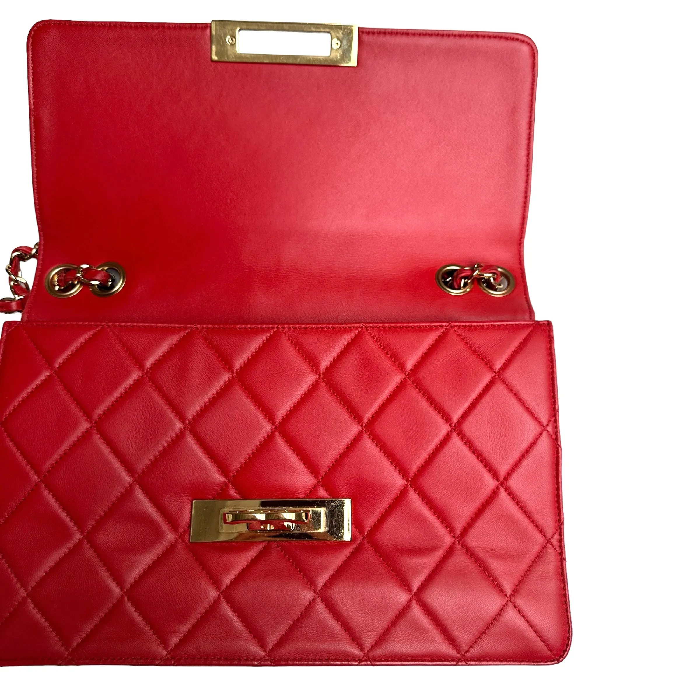 Red Flap with Gold Hardware Bag