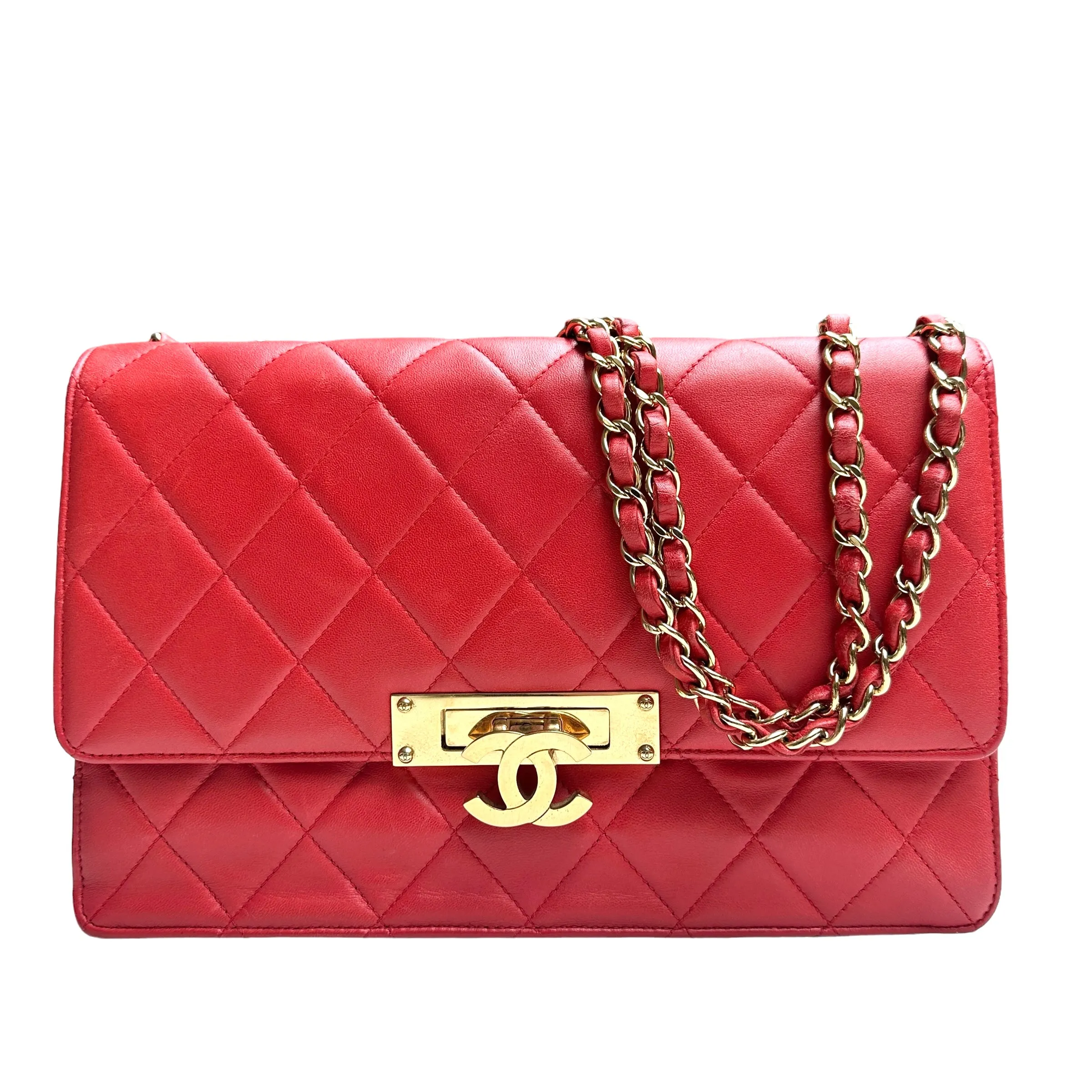 Red Flap with Gold Hardware Bag