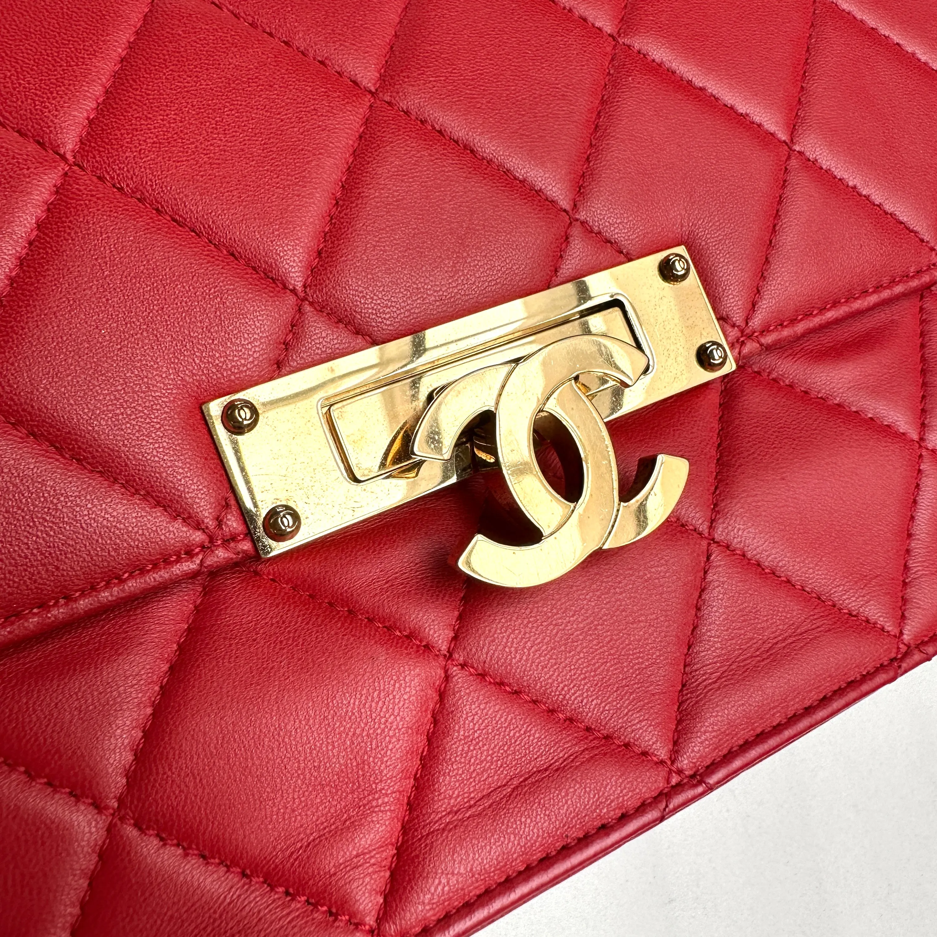 Red Flap with Gold Hardware Bag